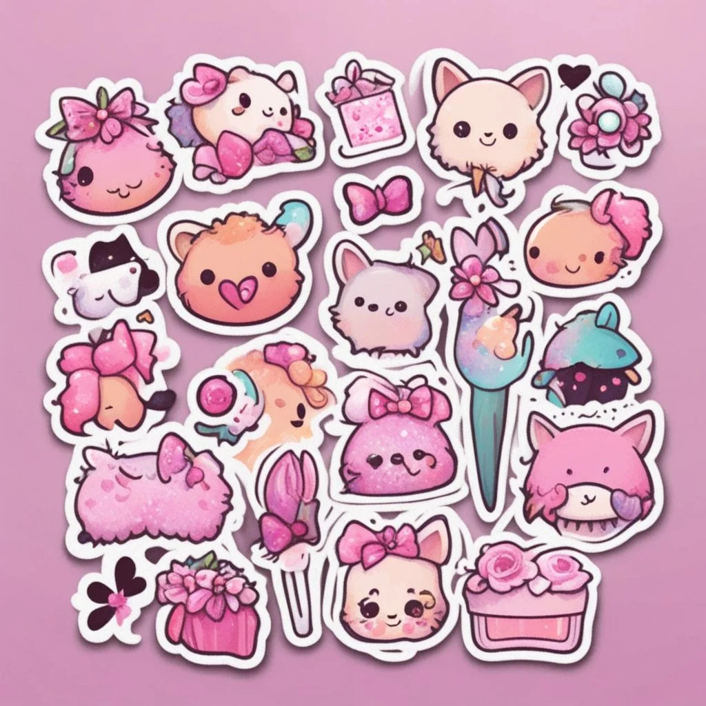 girly stickers template