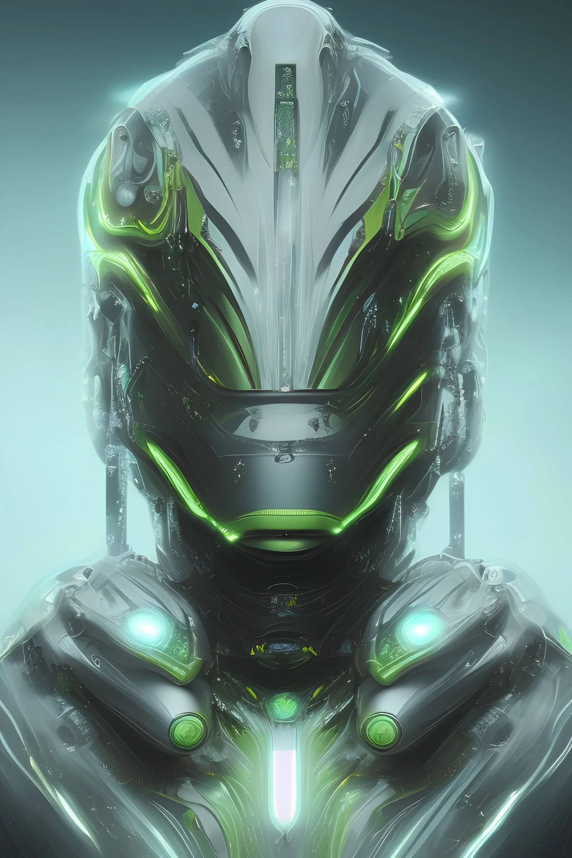 Frog Green Glowing big eye Gold Armor Portrait Robotic lightning Silver Smoke Dust 16k details epic rare futuristic Plated