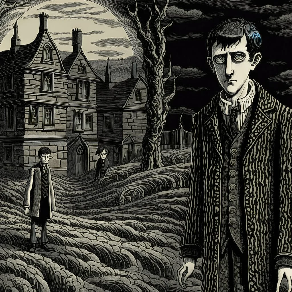 midium dark shadows. Edward Gorey