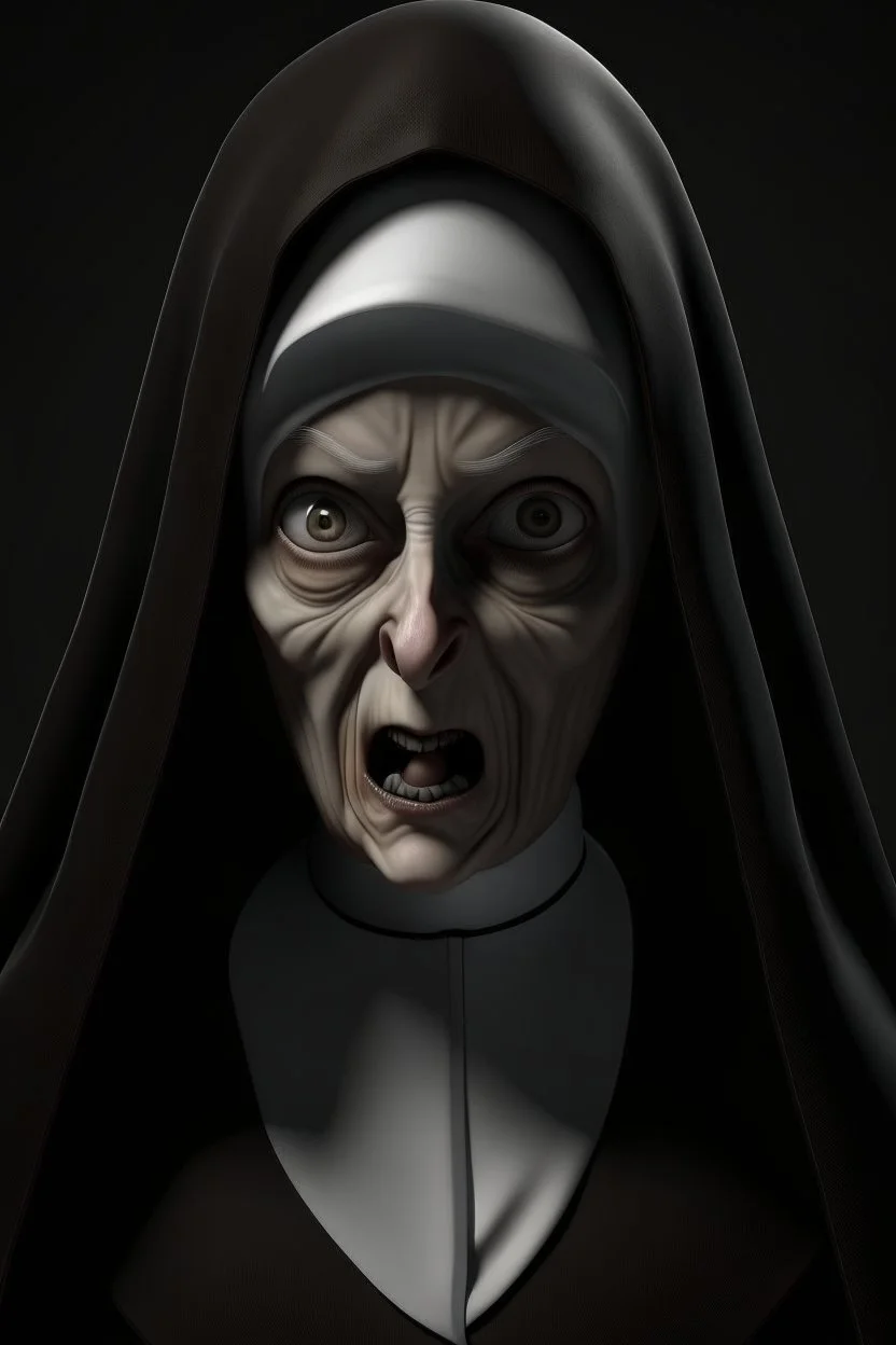 creepy animated nun