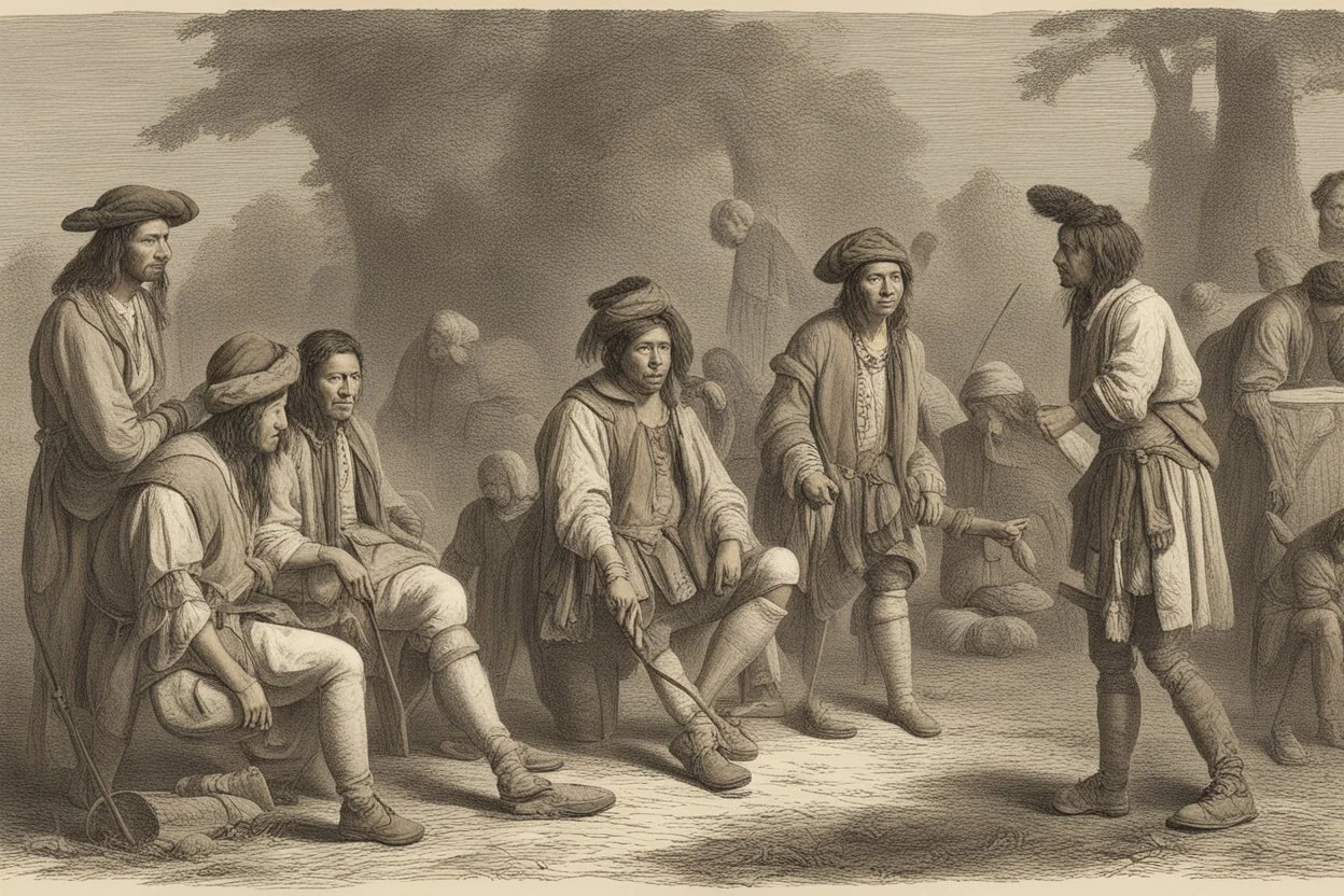 autochtones talking to english colonisers 1669