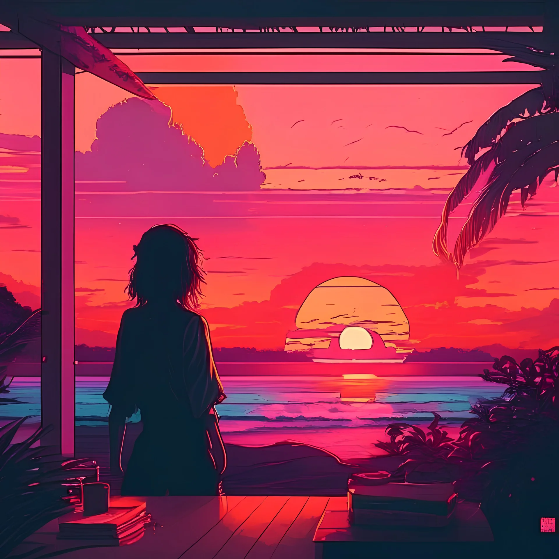 sunset, lofi colors, lofi vibes, cool colors