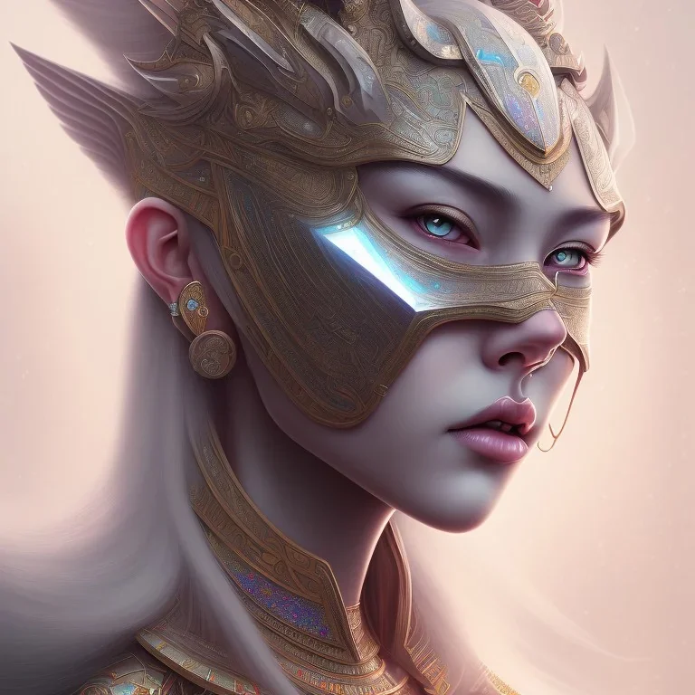 sango fantasy, fantasy magic, intricate, sharp focus, illustration, highly detailed, digital painting, concept art, matte, masterpiece head sexy Asian beauty white hair space lady silver tiger head Egyptian princess pyramid