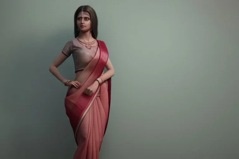 full body photo of a girl in saree i,hyperrealistic,detailed,8k,cinematic