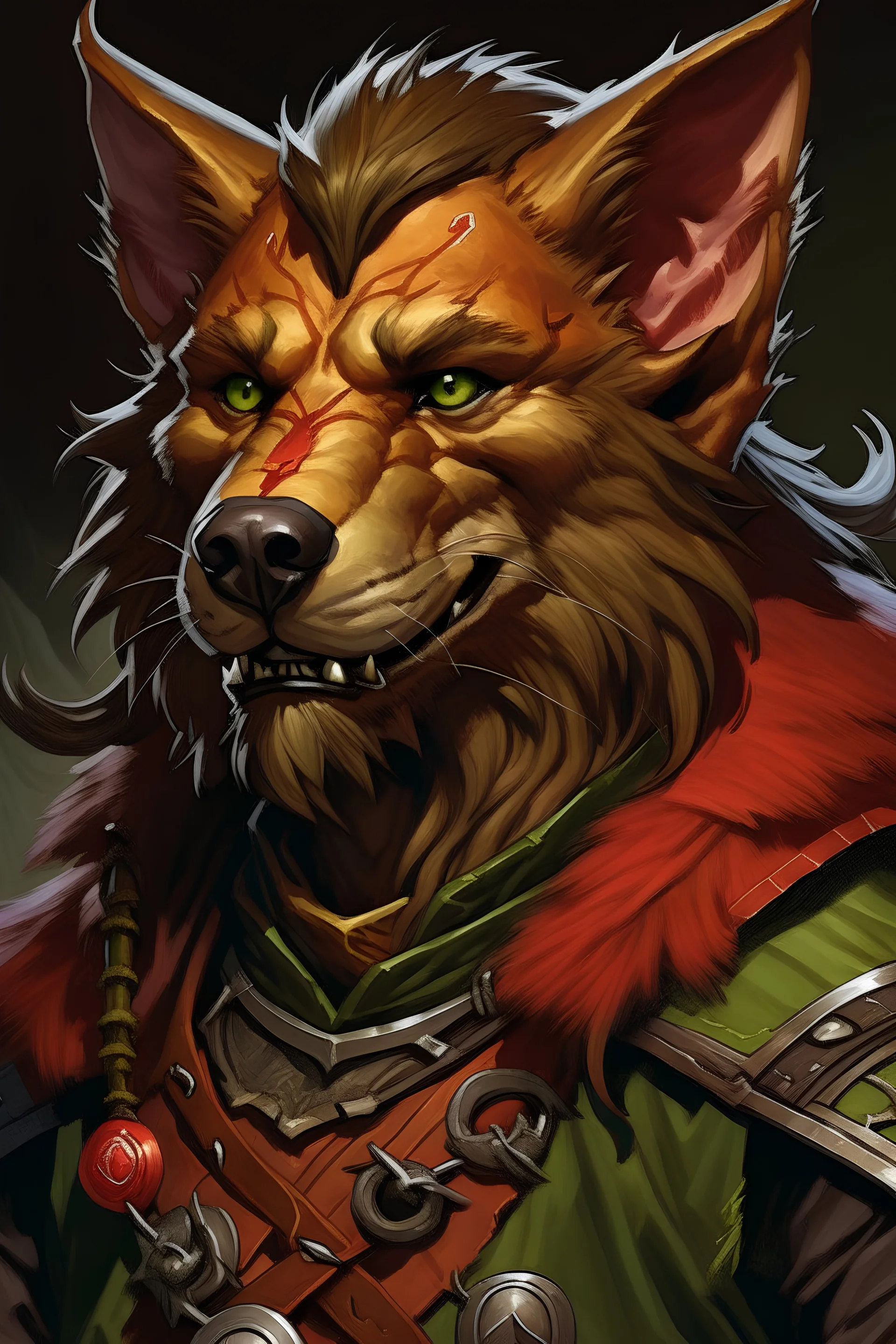 dungeons and dragons wolfkin portrait