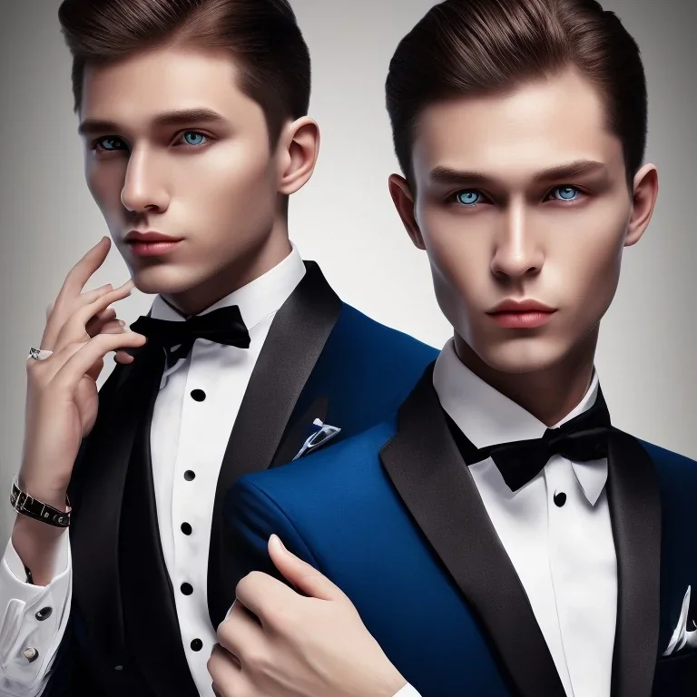 Man with blue eyes and tuxedo korean