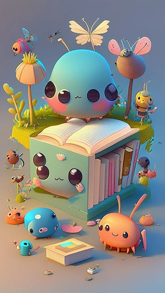 Cute and adorable cartoon, surrealism, super cute, trending on artstation,Toys 3D, kawaii,blind box of a cute no book, How to Start a Story Without an End,Book Exhibition, Searching for a Beetle,players had to explore a world where the laws of cause and effect are constantly being rewritten? In this game, players would have to navigate a world where their actions may have unexpecte