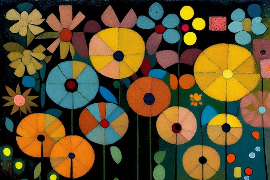 Flowers in thestyle of paul klee