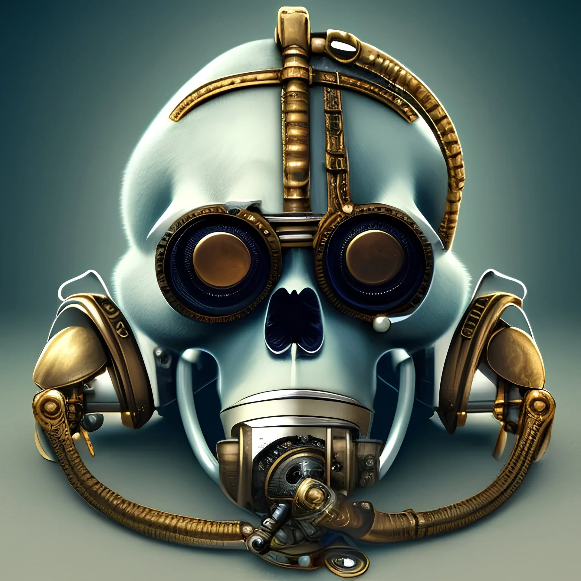 steampunk monkey headskull worrior