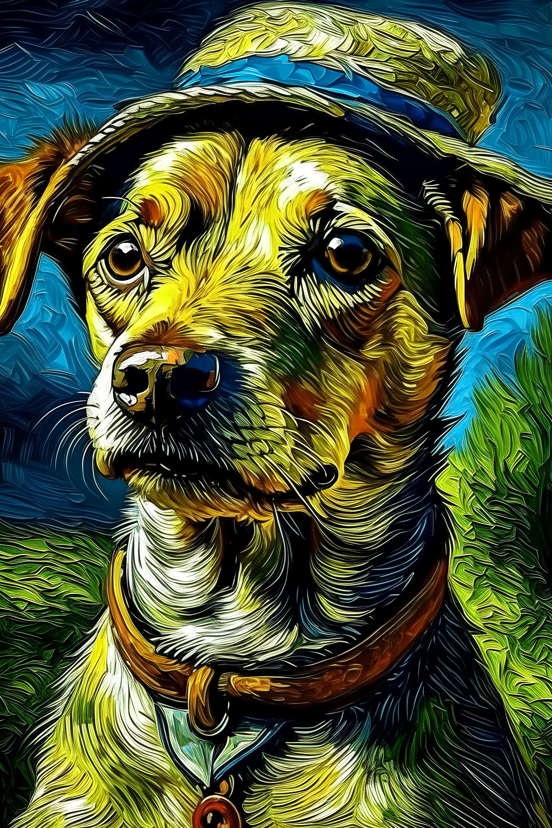 un perro estilo van goht