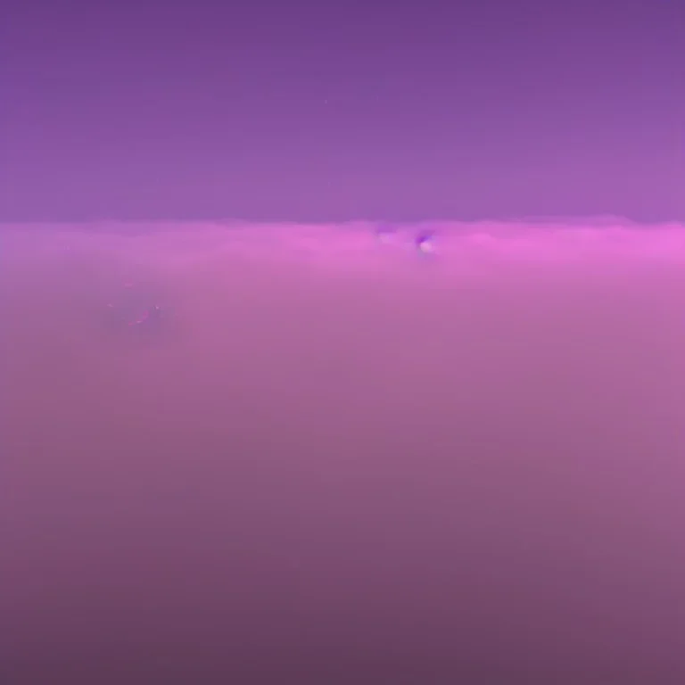 ALIENS FLOATING in the fog, cloudy, spherical clouds, river valley, GLOWING, PURPLE, orange, pink, stars, TOWERS, 4K, 8K, CINEMATIC