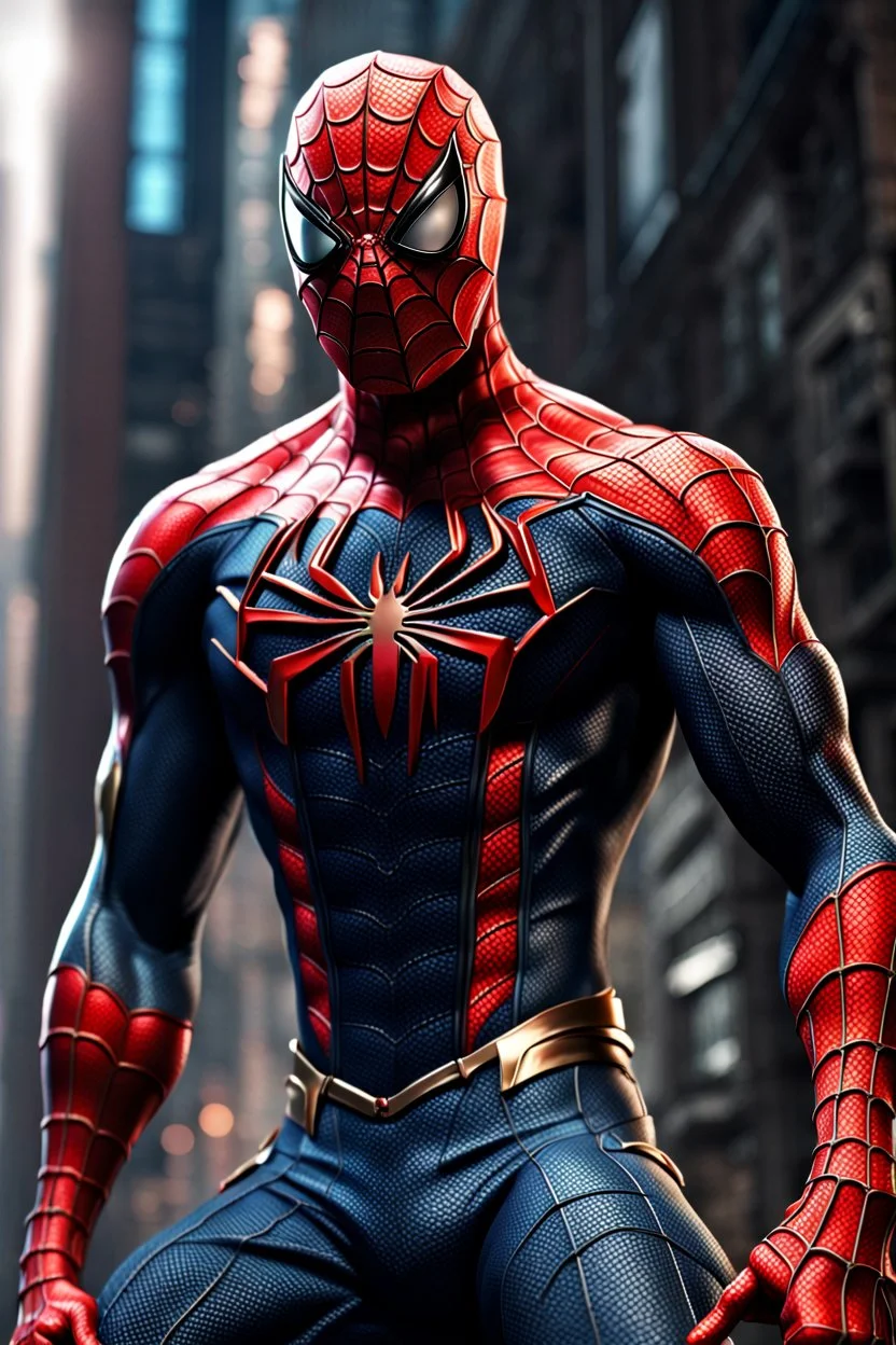 Fhoto full body, reality, Raw, warrior dark world as spiderman, digital art, intricate details, powerful composition, captivating, , trending on artstation, sharp focus, studio photo, intricate details, highly detailed, by addie_digi