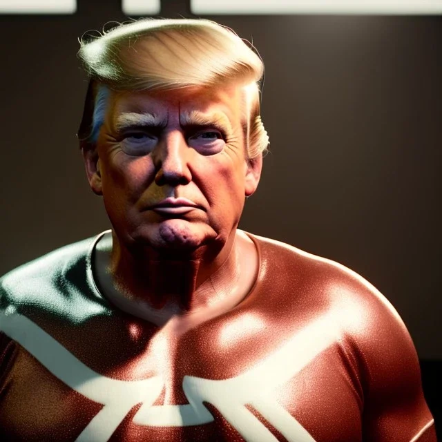 Realistic photo, Donald trump wrestler, wrestling dress, sweat, retro style, 80s, hot ambient, photo studio, red, gold, vibrant color, gradient, highly detailed, art stations, concept art, smooth, unreal engine 5, god rays, ray tracing, RTX, lumen lighting, ultra detail, volumetric lighting, 3d, finely drawn, high definition, high resolution.