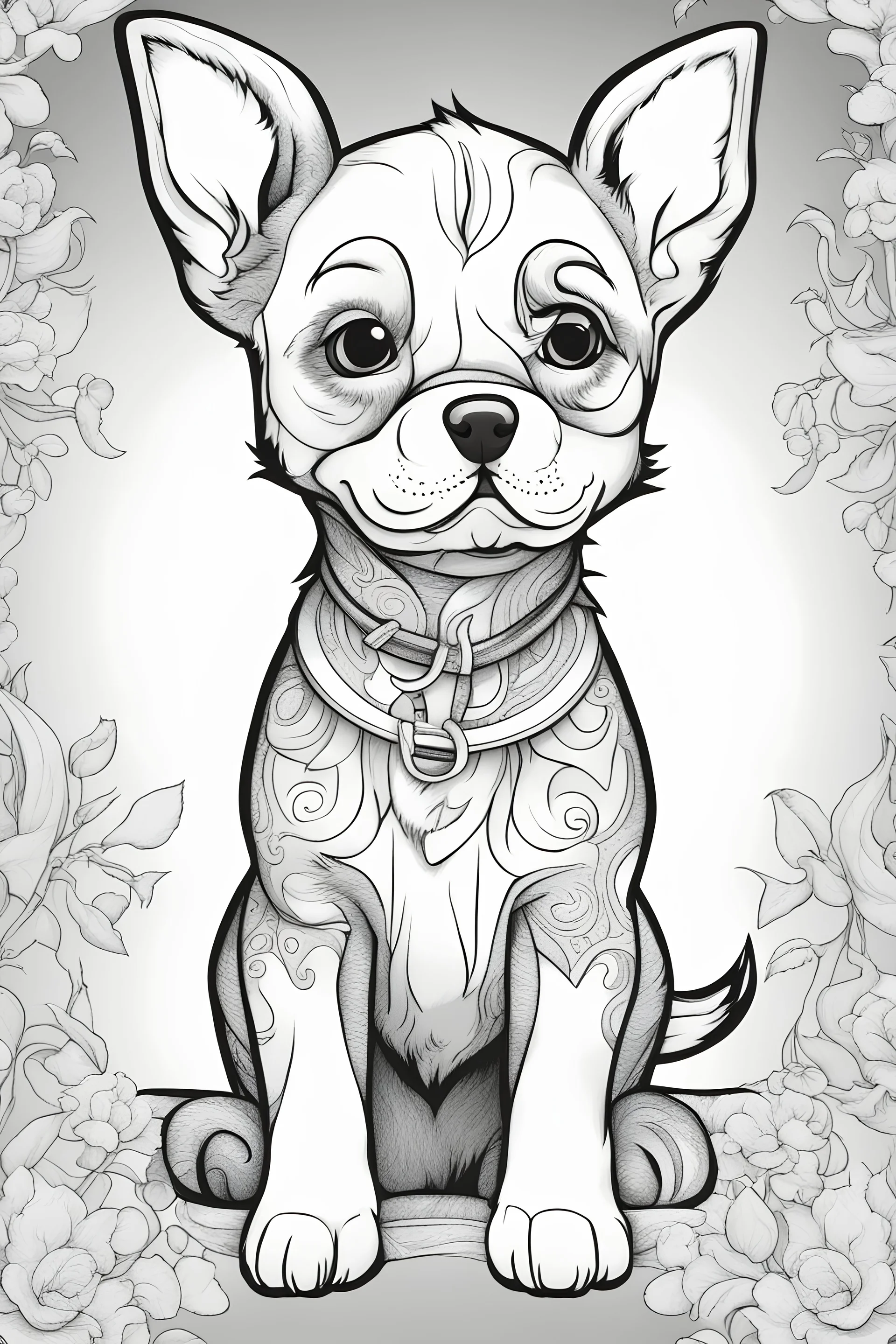 cute dog, coloring pages, sharp outlines,