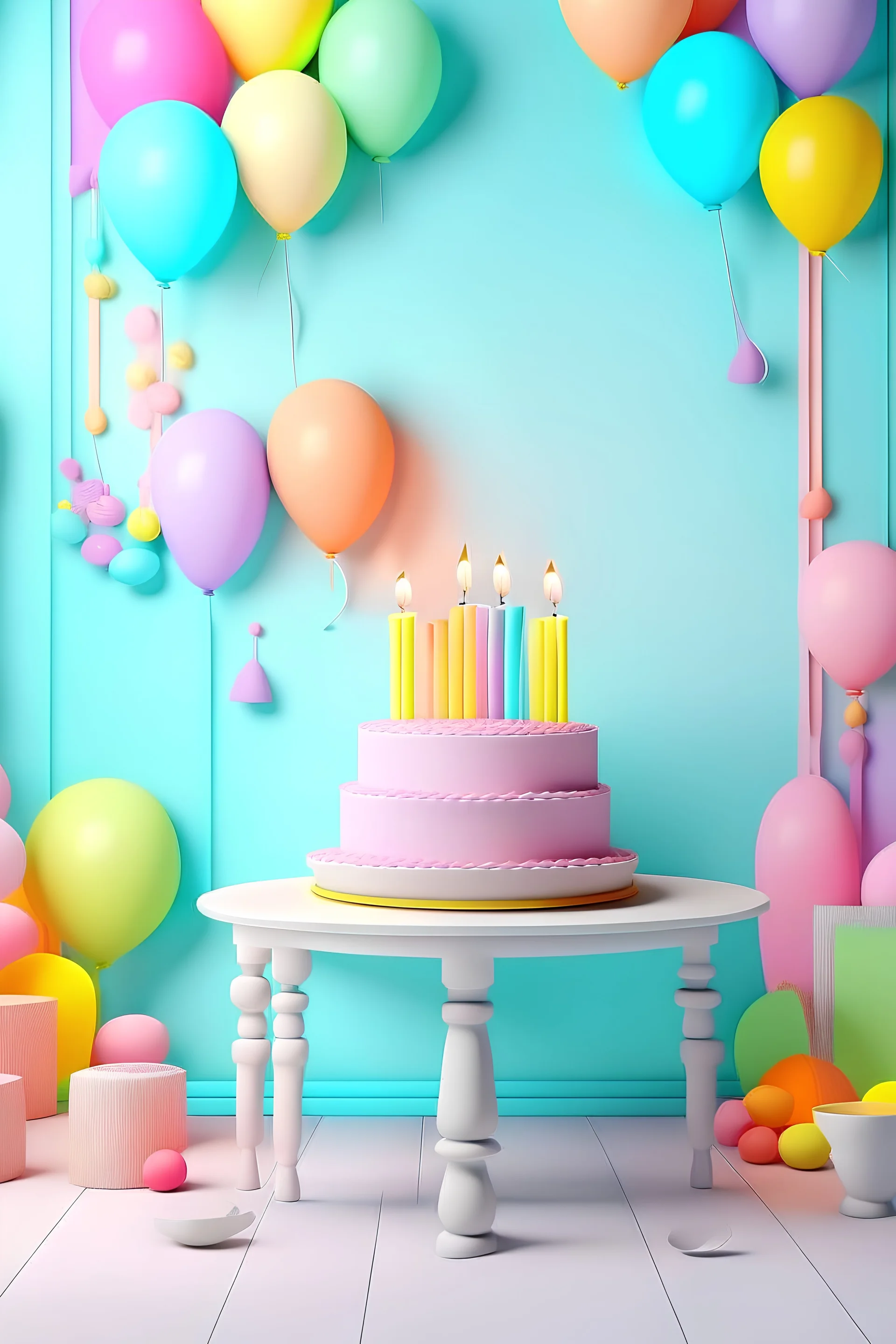 birthday wallpapar with vibrant pastel colours