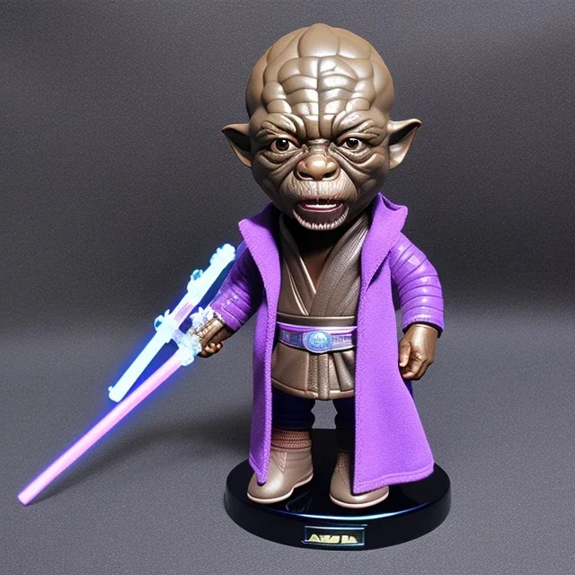 Bald Plastic Jedi macewindu purple bobblehead with boots