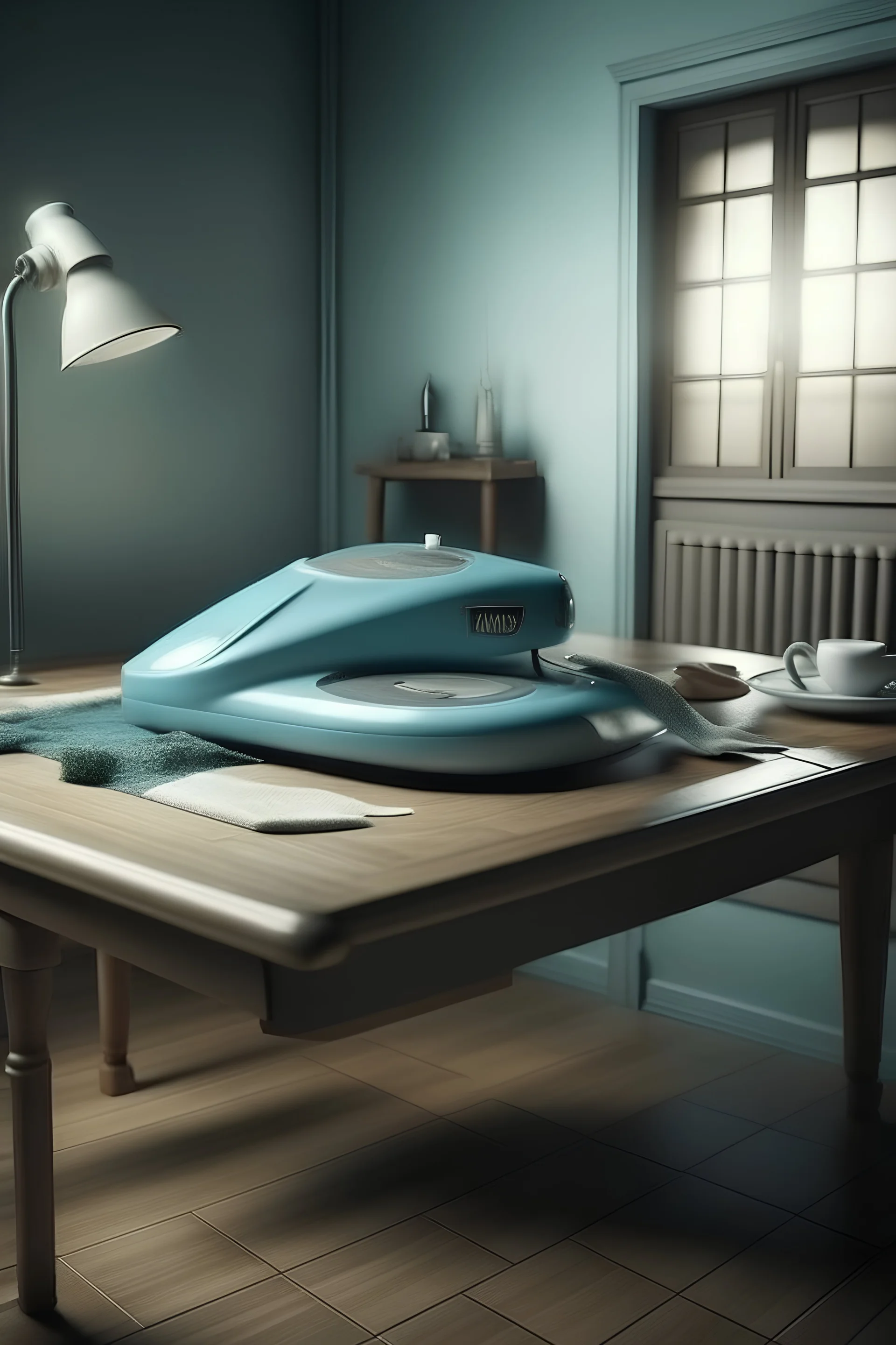 An image of an advertisement for ironing clothes at home in a professional and realistic manner