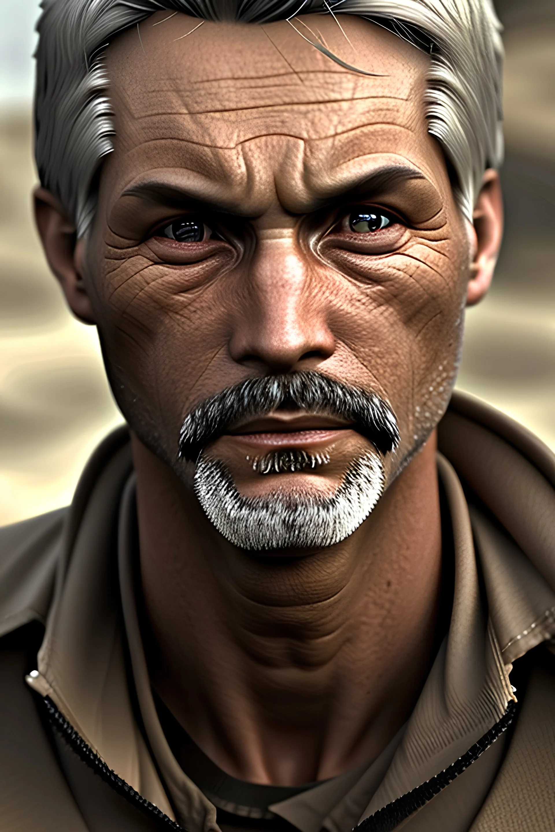 Kato has a quiet and unassuming demeanor, which makes him the perfect candidate for covert operations. He is a man in his mid-40s with a rugged, weathered look to his face. He has a strong jawline and glistening brown eyes that seem to hold a wealth of secrets. His hair is short and sandy blonde, with a hint of gray at the temples, and he keeps it neatly combed back. Kato is taller than average, with a broad, muscular build that suggests he has spent a significant amount of time working out. H