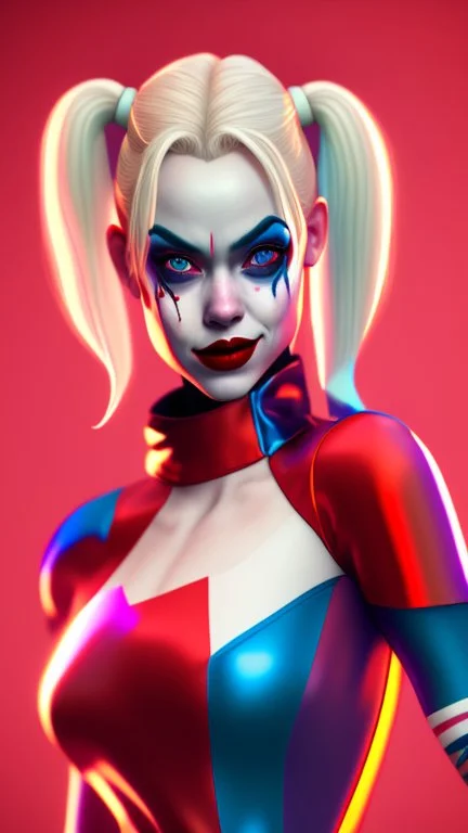 Harley Quinn, high delicate defined details, beautiful, atmospheric, matte, 3 d 8 k octane rendered, sharp focus, illustration, high detail, ultra realistic, highly saturated colors