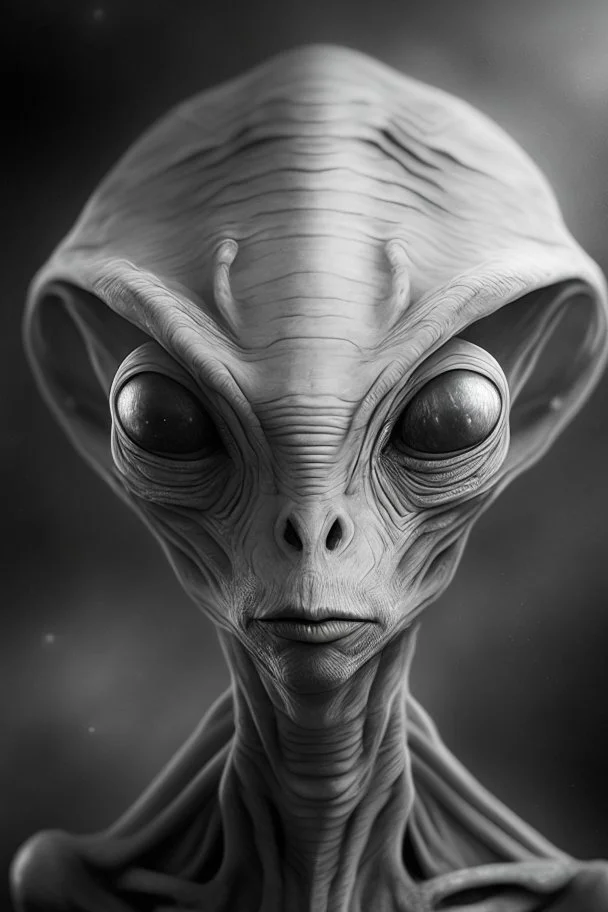 A portrait of a Grey, an alien
