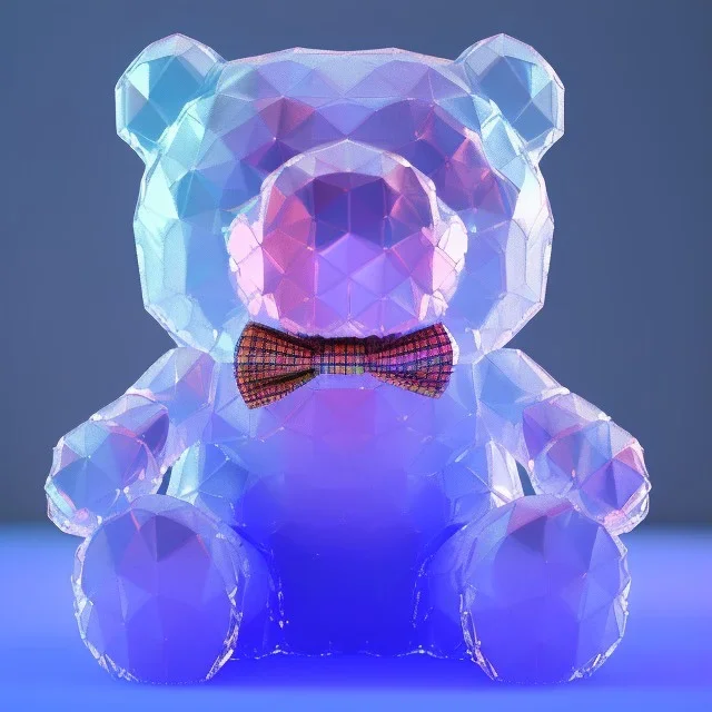 transparent multicolor crystal bear