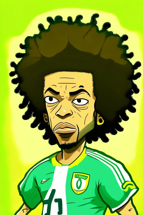 Marcelo Brazilian soccer player cartoon 2d