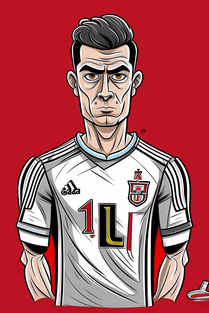 Cristiano Ronaldo wears the Egyptian Zamalek club jersey cartoon 2d