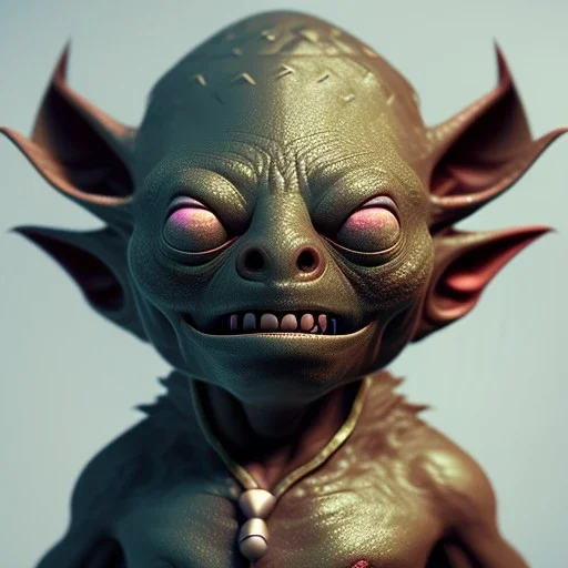  octane render, 8k, high detail, goblin, android, portrait, metallic