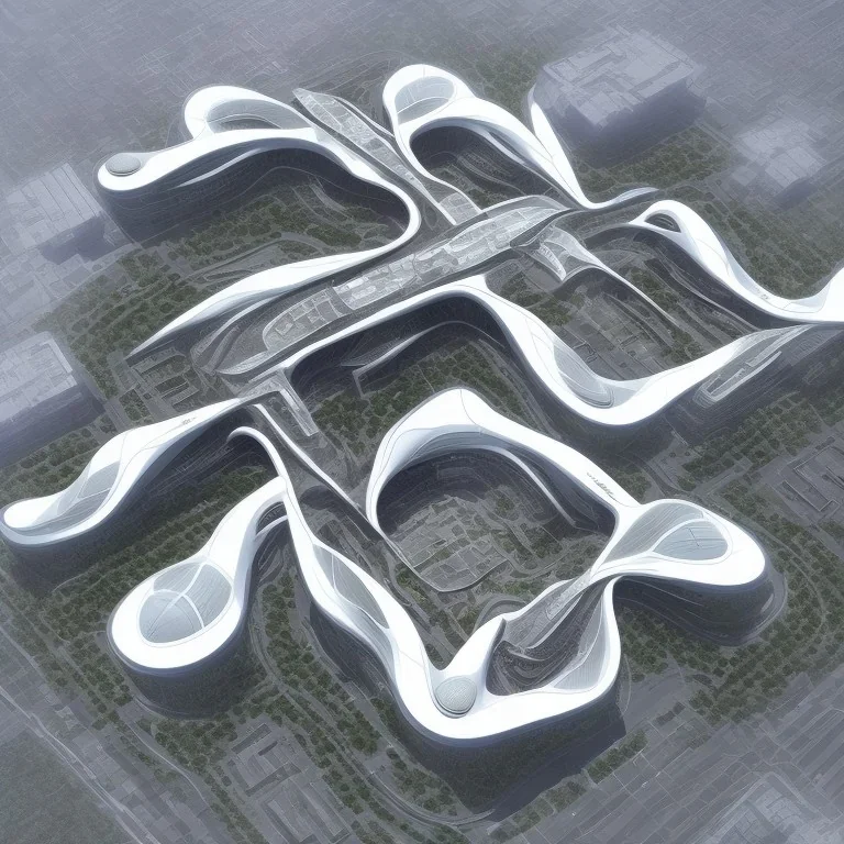 designing a hospital its area is 15000 meters square and have a 4 buildings and the architect is Zaha Hadid and the building in a desert and creative and have a circulation and an area of doctors and patient cars