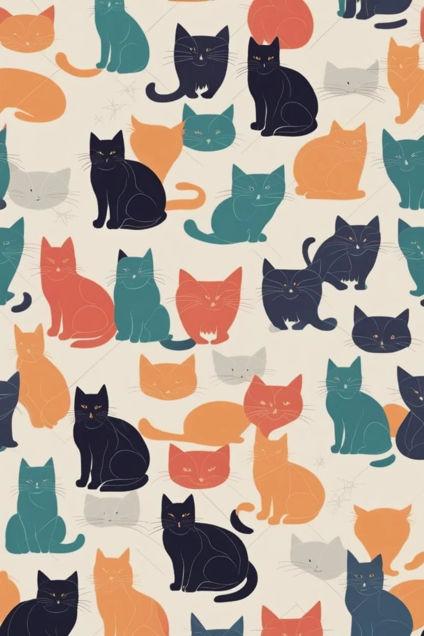 high quality, beautiful and fantastically designed silhouettes of colorful cat due to gravitational waves, beautifully designed wavelengths, very weak vibrations caused by fluctuations in the gravitational field of the universe, wave nature, stretching and compression, by yukisakura, awesome full color,