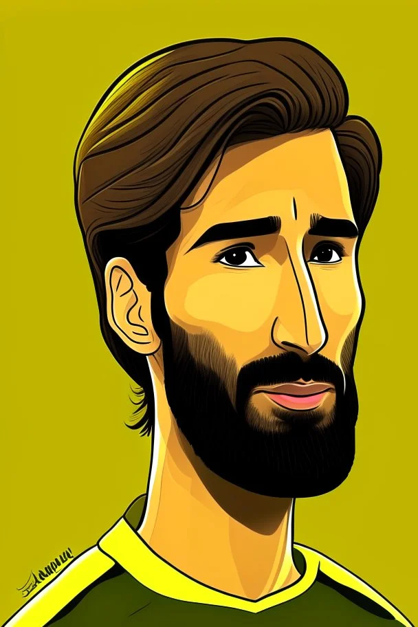 Allison Becker Brazilian soccer player , cartoon 2d