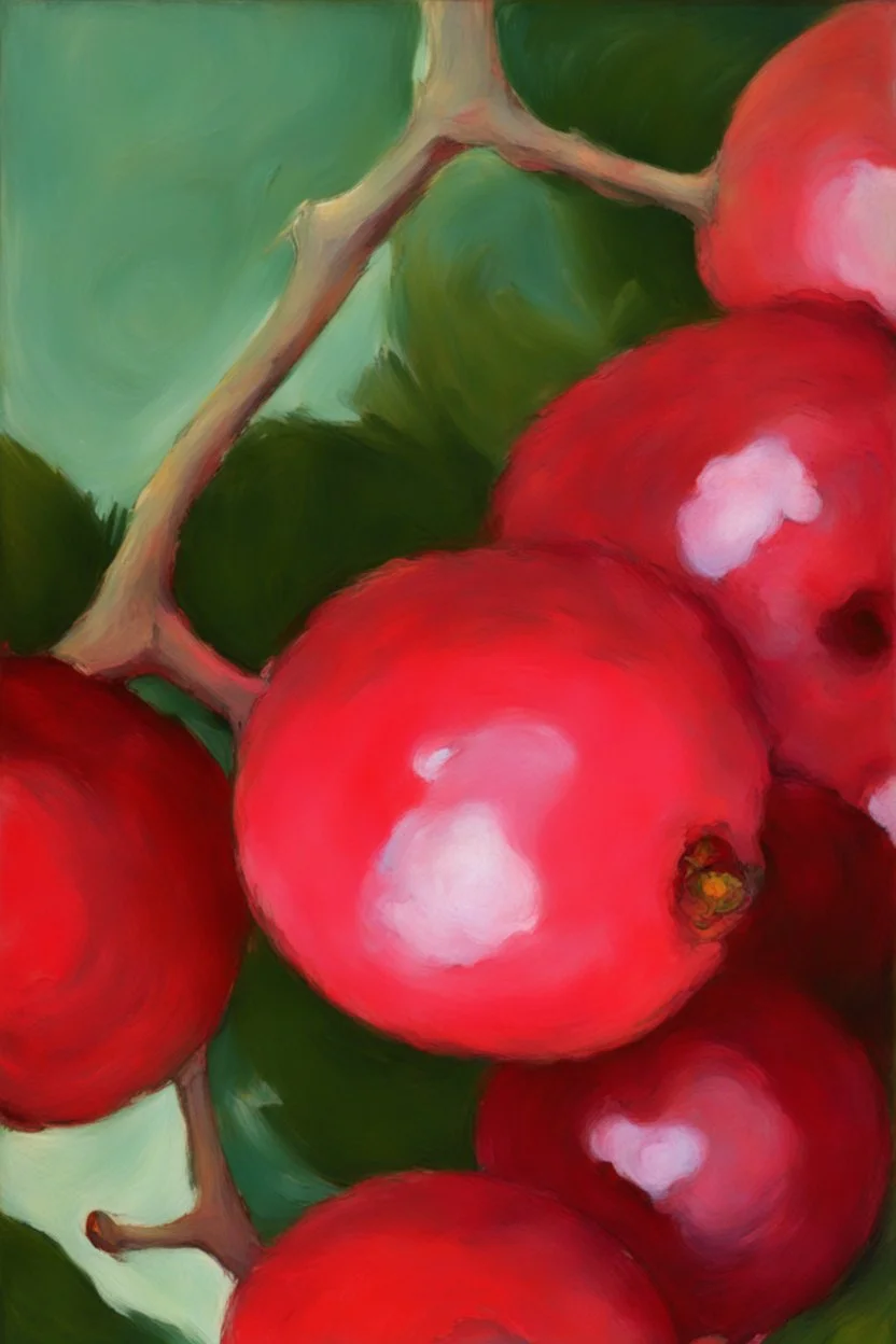 Sumptuous red berries; post-impressionism; abstract art; Vincent Van Gogh