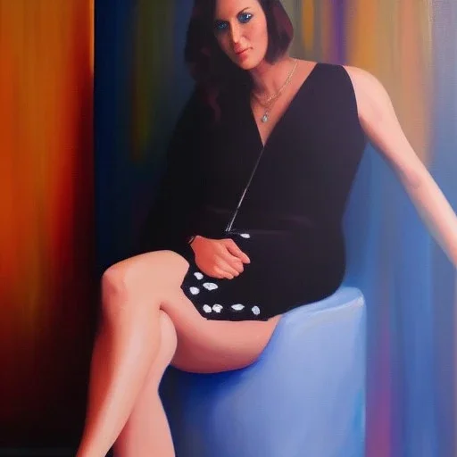 Full body portrait, painting, medium shot lady style of Frank Kalan