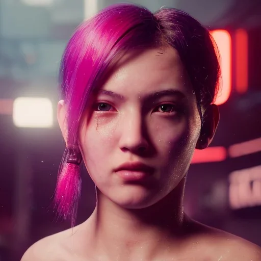 Cyberpunk cyber girl boxing in the ring unreal 5, octane render,cinema4d, dynamic lighting, 8k, redshift render, highly, hyperrealism ultra detailed, hyper realistic.