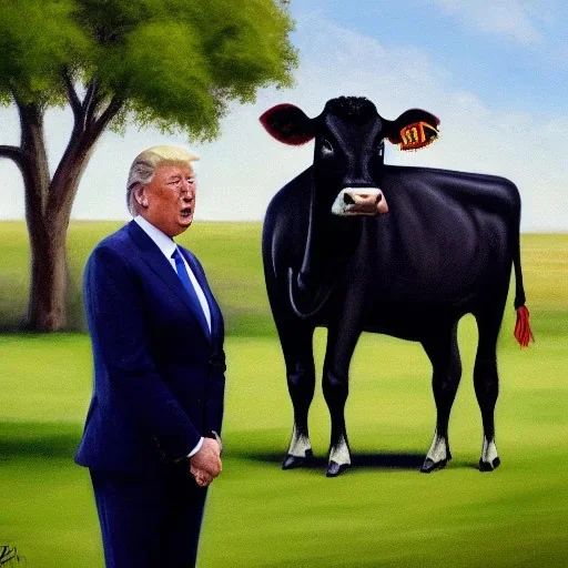 Presidential Portrait of a Cow, Suit and Tie