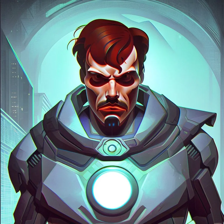 Futuristic, cyberpunk, Friedrich Nietzsche,Comic style