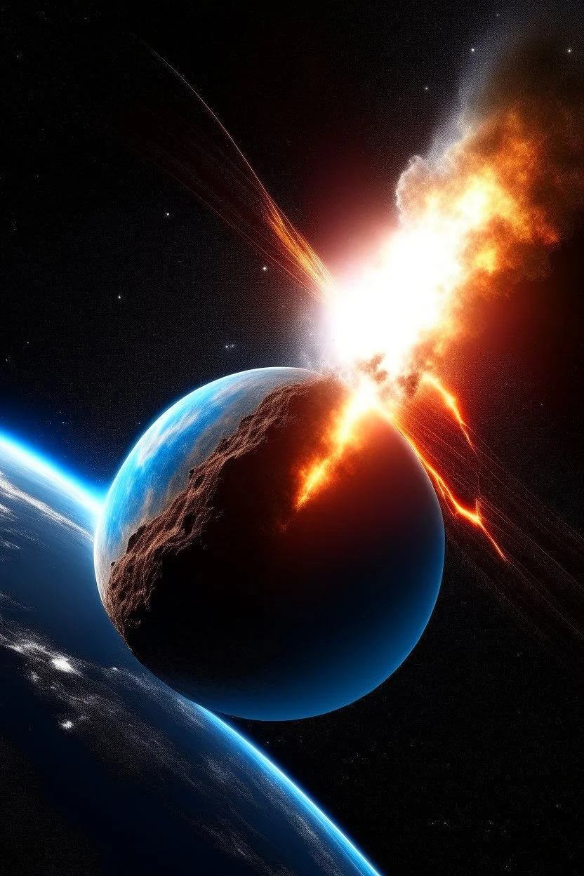 earth colliding with another planet