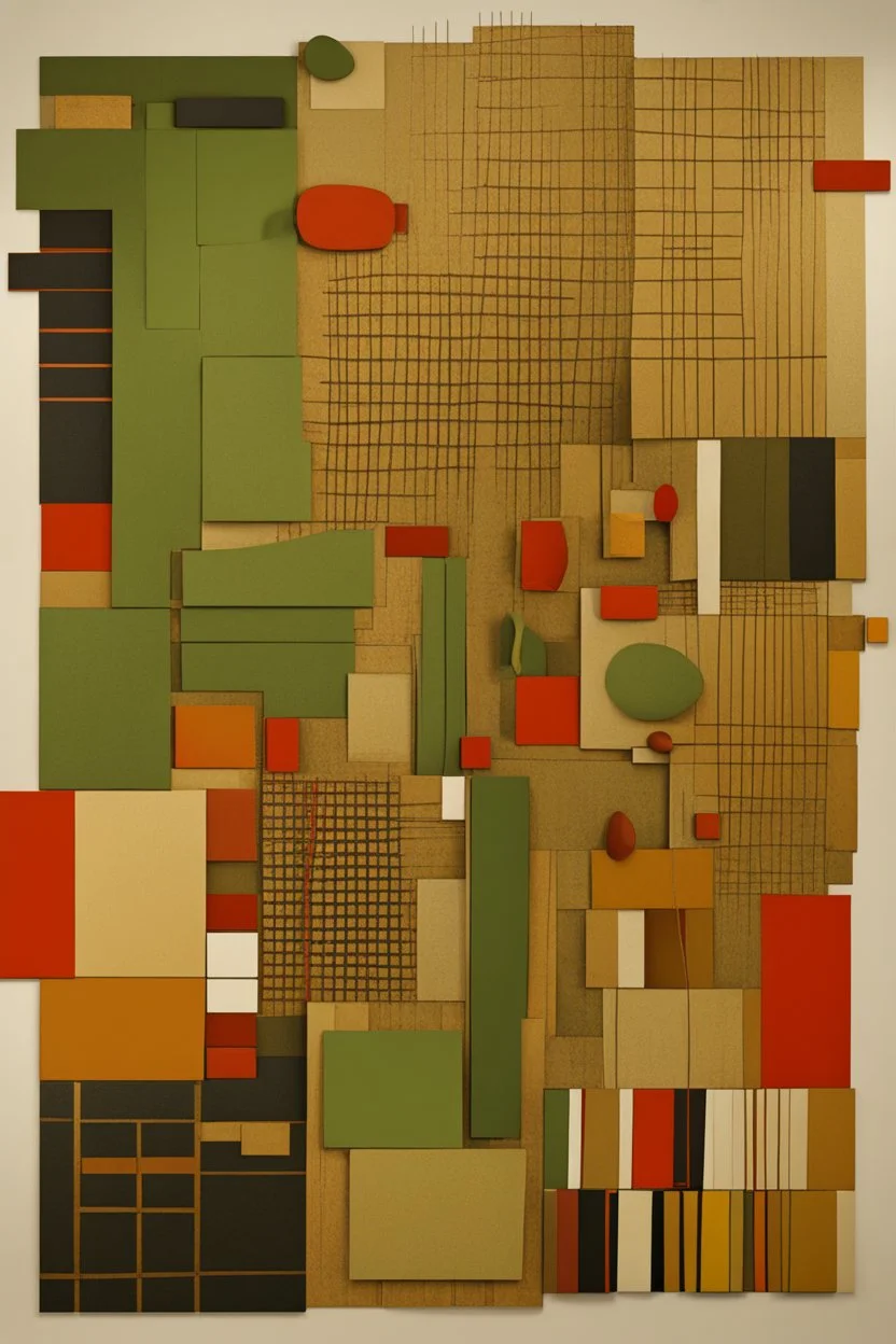 The Flatlands in 2D World; Avocado Green, Harvest Gold, Coppertone, burnt orange; poppy red; Bauhaus; Dada: abstract art