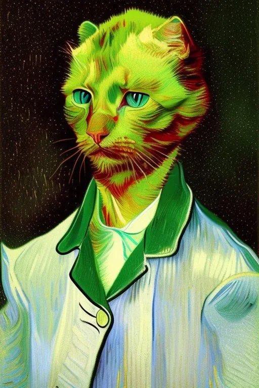 Portrait of a cat by Van Gogh