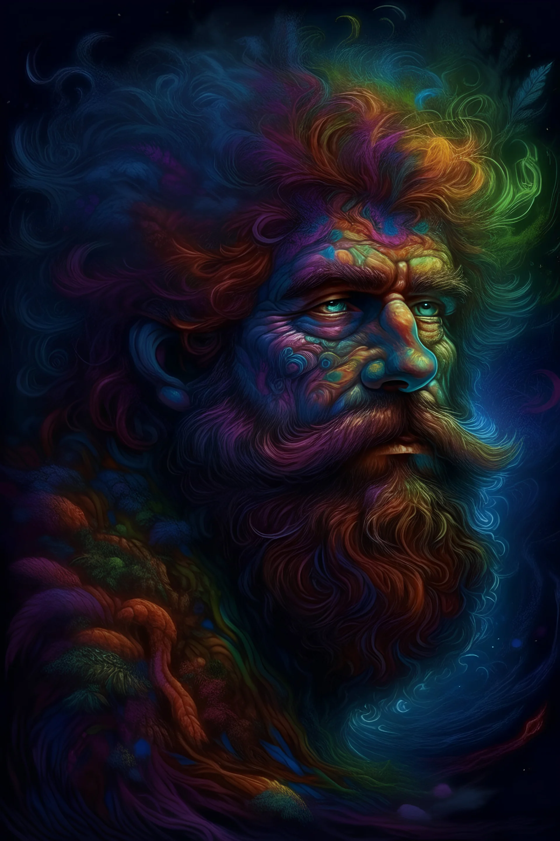 Hairy situation, fantasy art, dark, magical, full-colour , vibrant, colorful, hyperdetailed, vapor, beautiful, radiant, magical, cosmic