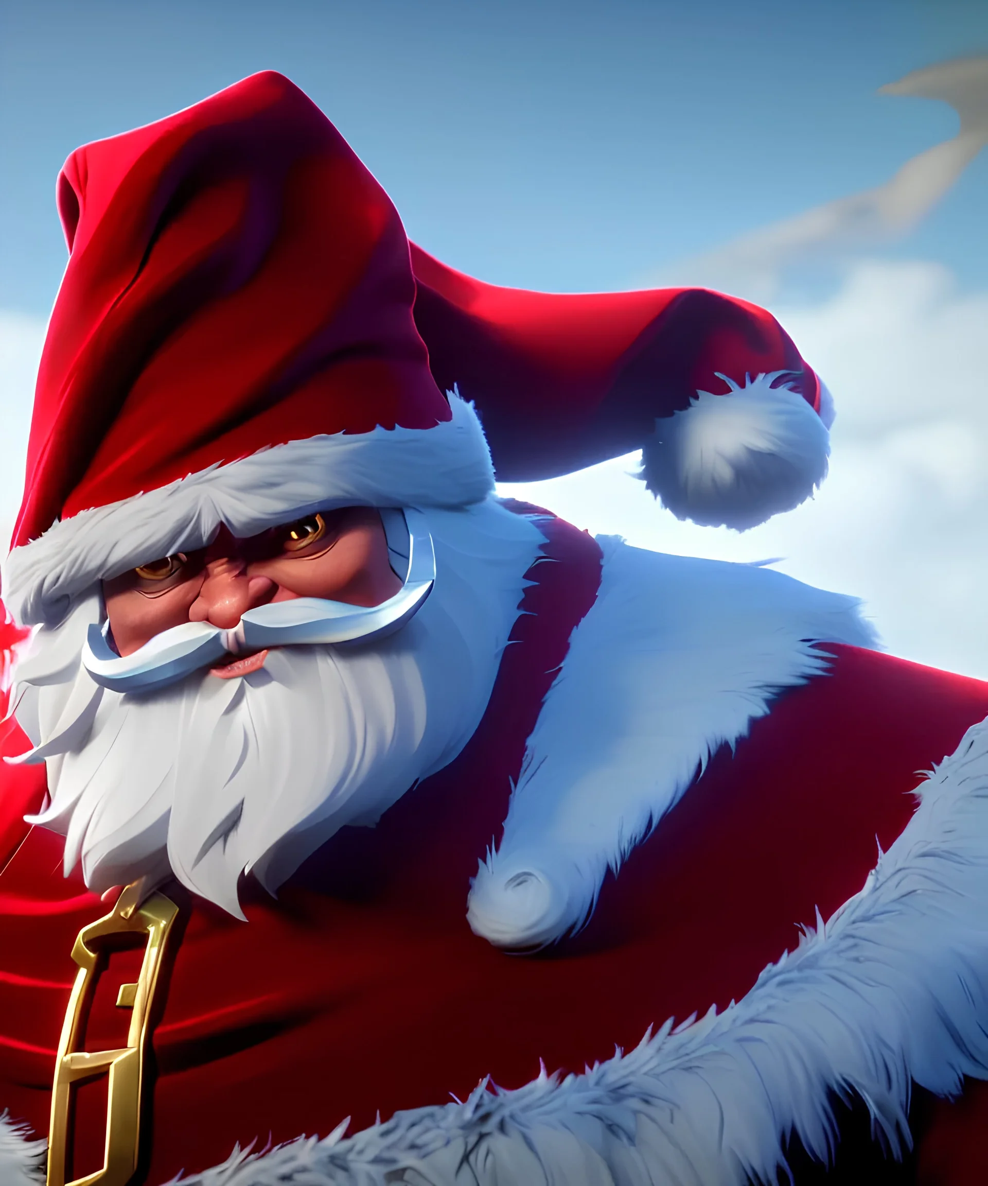 Santa claws , magnificent, majestic, Realistic photography, incredibly detailed, ultra high resolution, 8k, complex 3d render, cinema 4d.