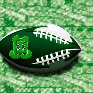 Boston Shamrocks American Football team logo, writing that says Boston, green and white colors