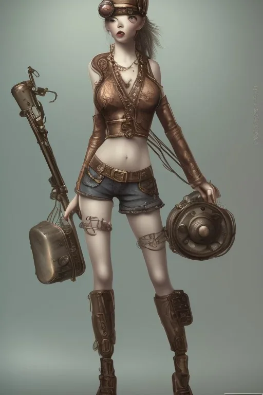 cute steampunk girl body