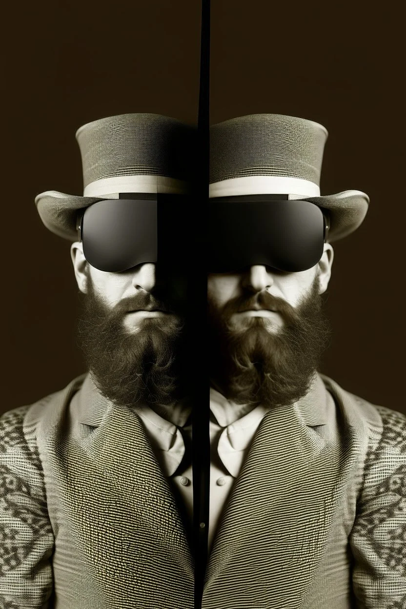 Stereoscope pattern image of a man shaded