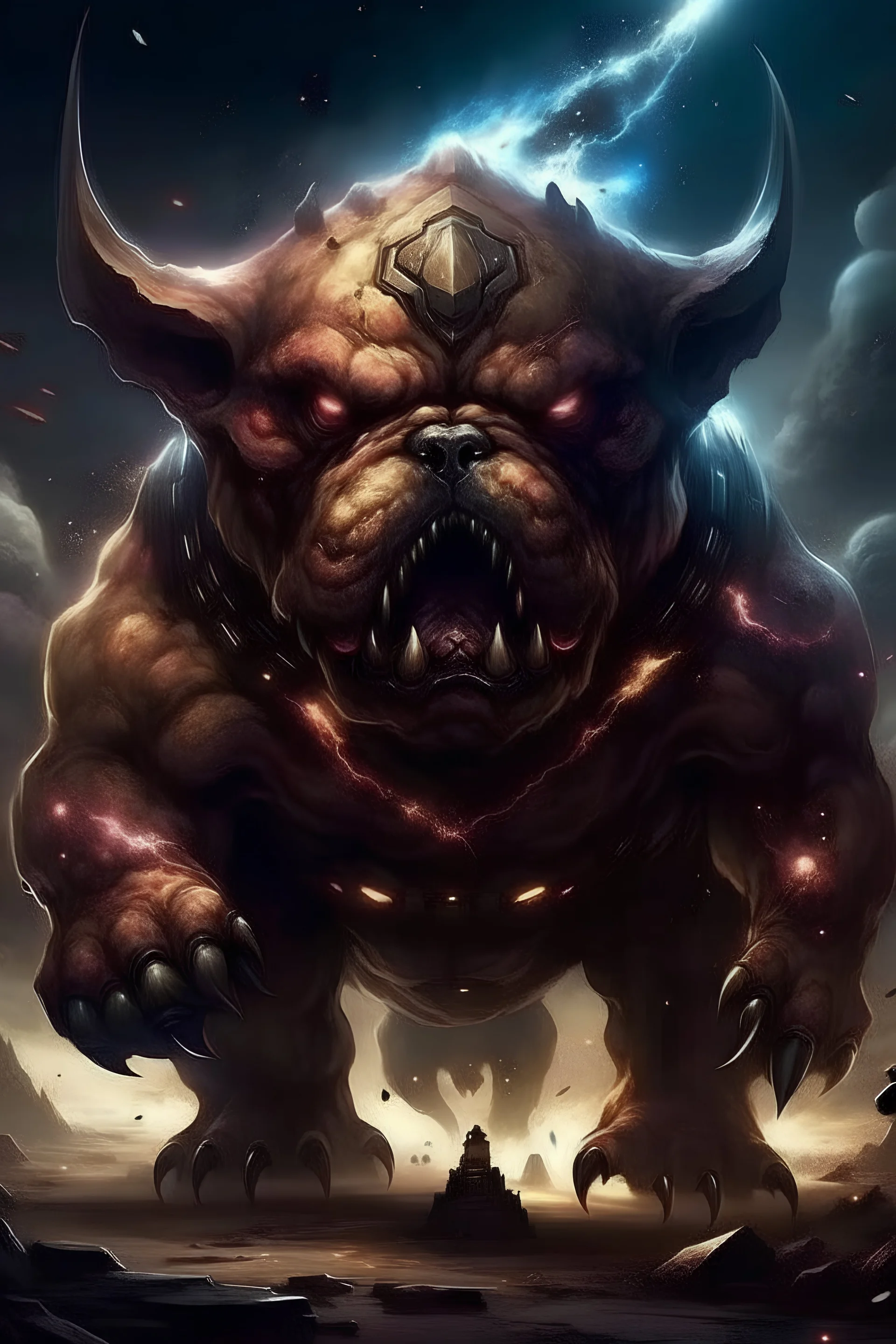 make the puppy so angery its at a cosmic level and its gigantic and it looks like an evil monster emporer and theres abuch of war going on beside it and theres a bouch ov other evil emporers fighting even more EVEN MOOORREE! EEEVVVEEENNN MOOORE