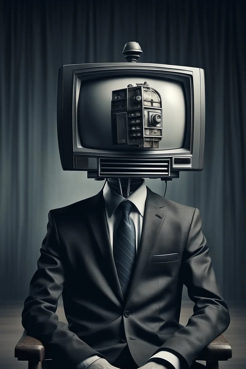 man with tv head