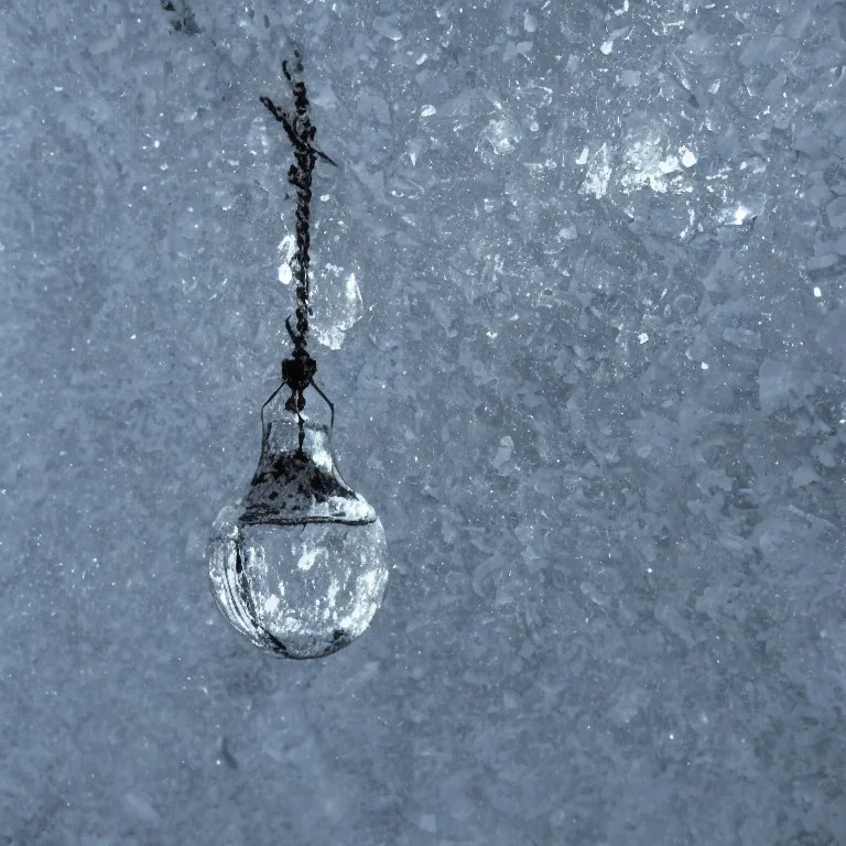 bell, reflection, ice crystals