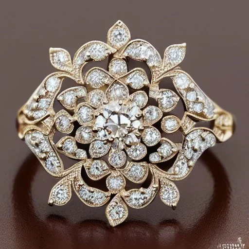 diamond ring, art noveau, filigree, floral, breathtaking, highly ornate, delicate, intricate, photorealistic, high fashion, fine jewellery, luxury, designer