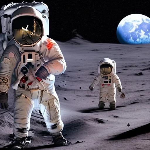 humans on the moon