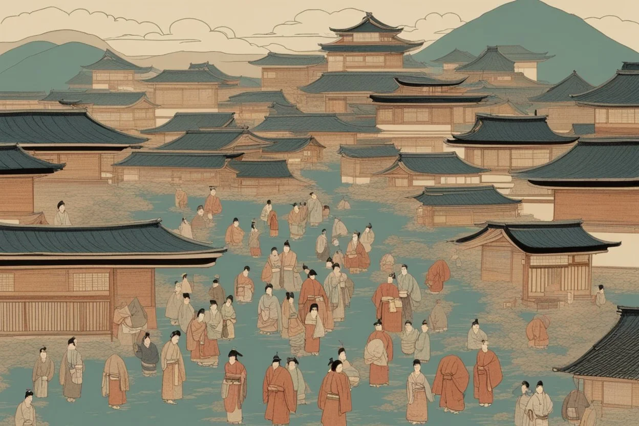اشخاص وبيوت من اليابان القديمه